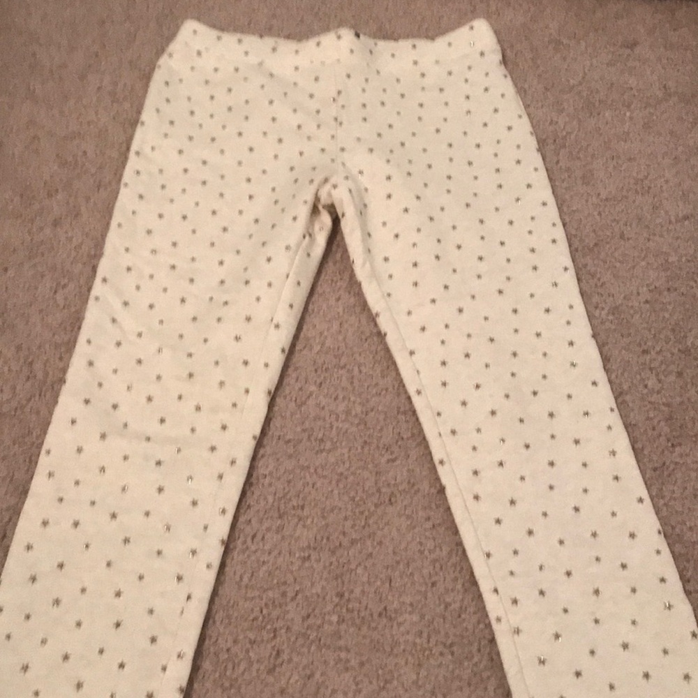 Beige joggers with gold sparkles stars everywhere